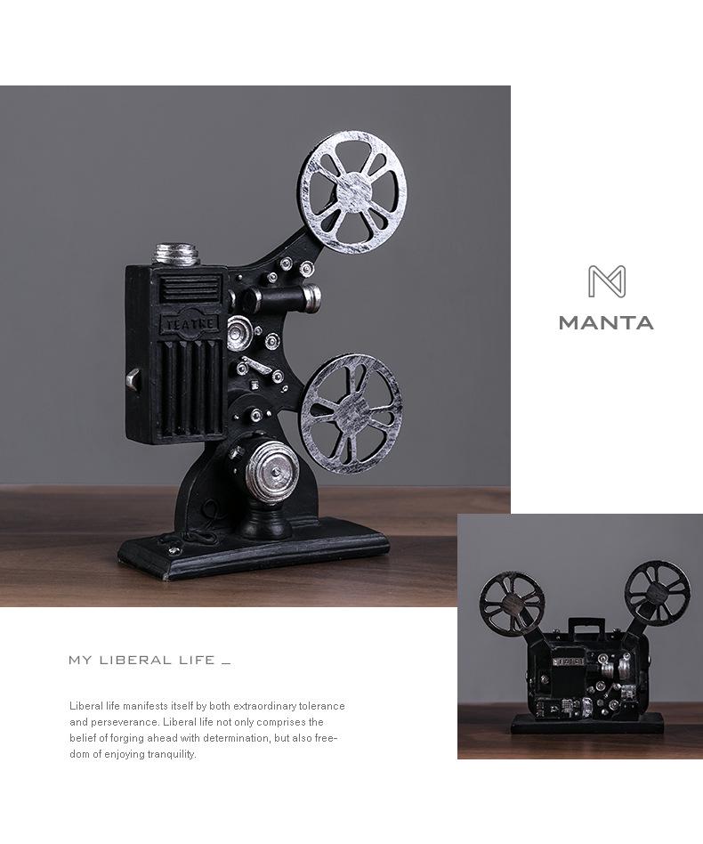 Retro Movie Projector Resin Ornament Camera Prop