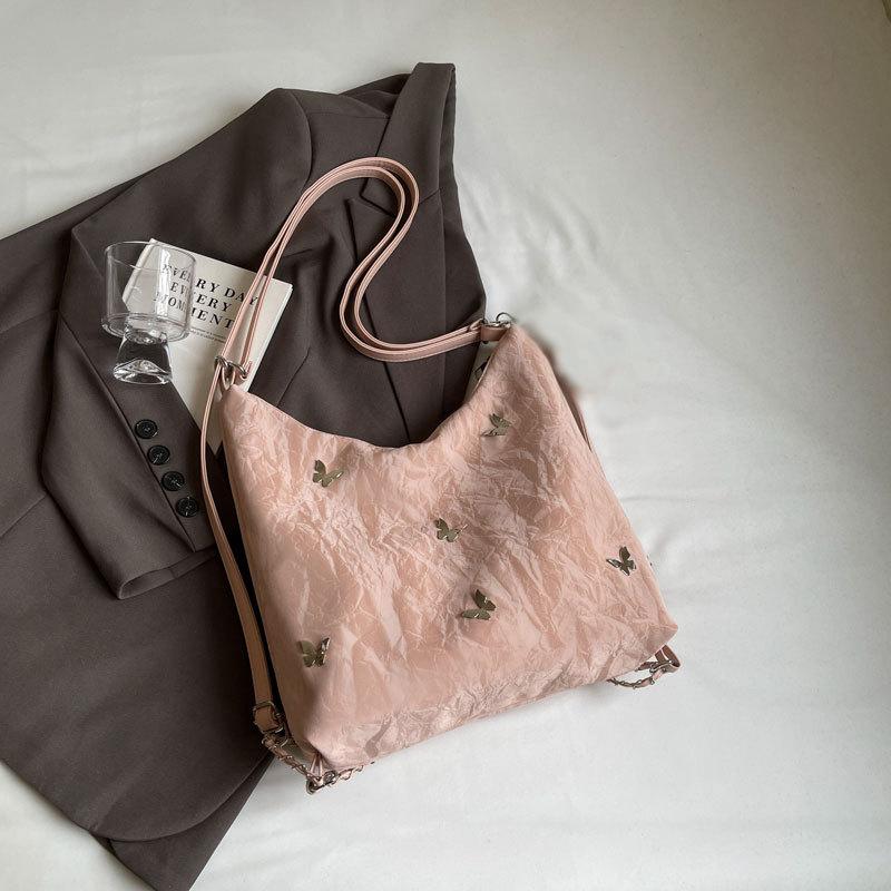 

Large capacity bag women s autumn and winter senior sense niche commuter tote bag double shoulder single shoulder crossbody backpack