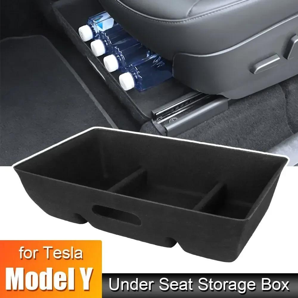 Aufbewahrungsbox unter dem Sitz für Tesla Model Y Organizer für die Mittelkonsole Zubehör Versteckter Stauraum unter dem Sitz Fächer Tablett für den Sitz