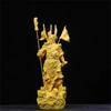 Feng Shui Boxwood Five Banners Guan Yu God of Wealth Home Living Room Ornament
