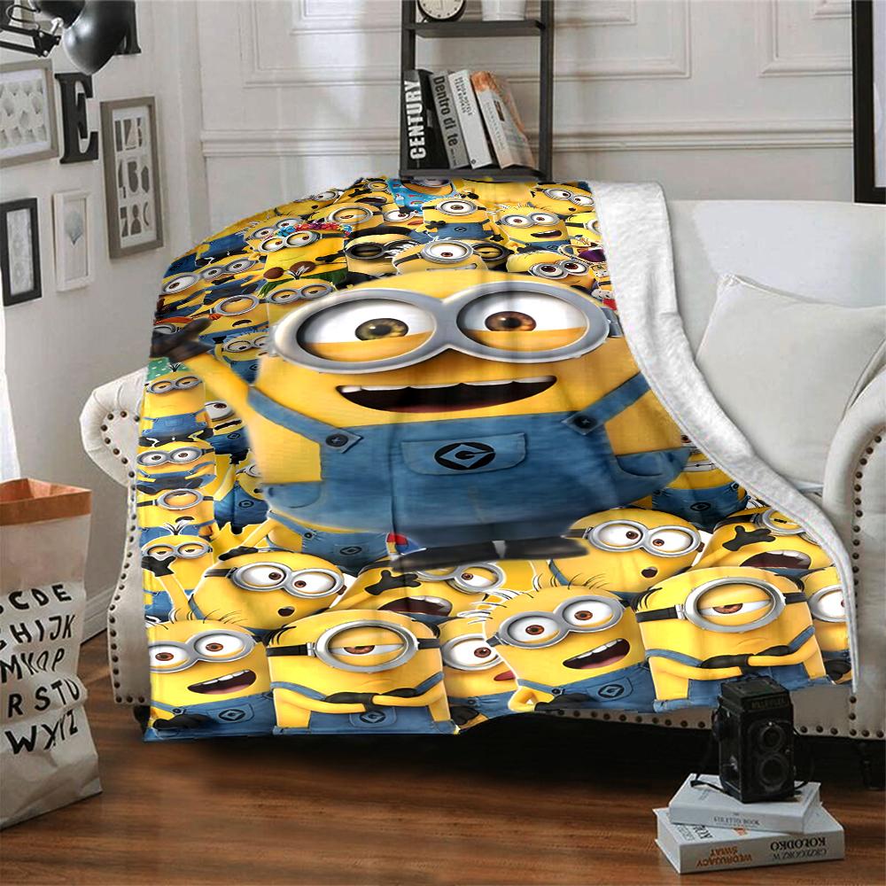 Minion Invasion Blanket Soft Throw Blanket For Home Bedroom Bed Sofa Travel Office Solid Christmas Blanket