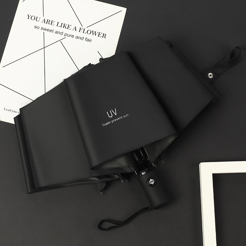 Simple Triple Fold Umbrella With Thick Vinyl UV Protection Double Umbrella Rain And Sun Umbrella Folding Vinyl Umbrella