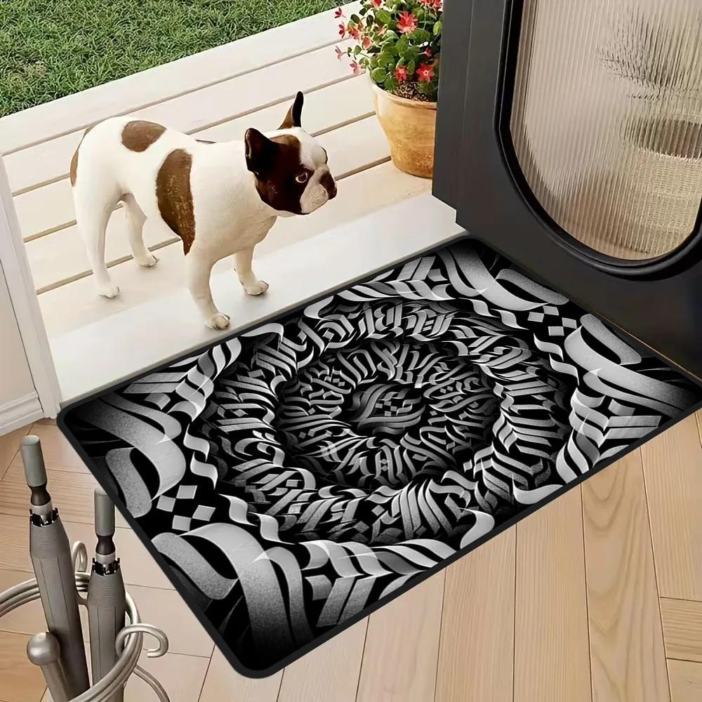 3D Визуальный Дверной Коврик Грязеотталкивающий и Износостойкий Напольный Коврик Бытовой Входной Противоскользящий Дверной Коврик Домашнее Украшение 40x60cm