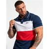 Plus Size Summer Herr Kortärmad pikétröja Bomullsrandig märkeskläder Business Casual män