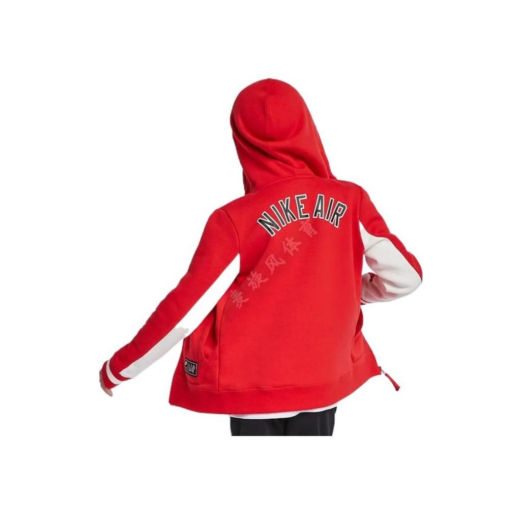 Nike Solid Color Logo Print Hooded Long Sleeve Sweatshirt Kids tops Red AQ9500-657