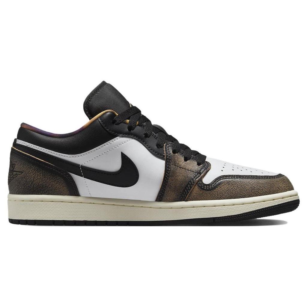Air Jordan 1 Low SE Wear-Away - Tan Men Sneakers Black White-Onyx White DQ8422-001
