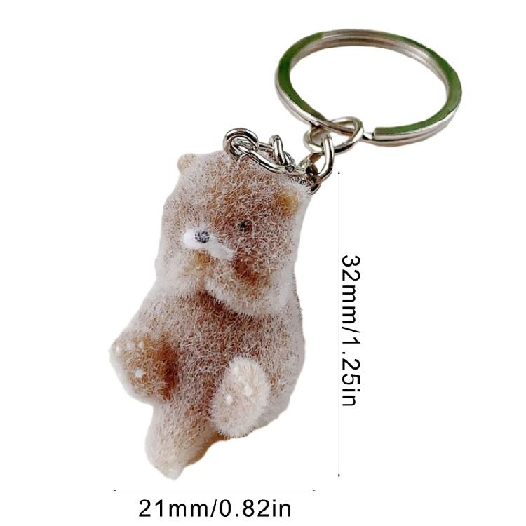 Charm Flocking Otters Pendant Multifuntional Phone Accessory Lovely Aesthetic Keychain Suitable for Woman and Girl