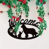 Golden Retriever & Katze Metall Wanddeko - 1 Stück Festliches Weihnachtsdesign | Ideal für Veranda, Bauernhaus und Heimdeko
