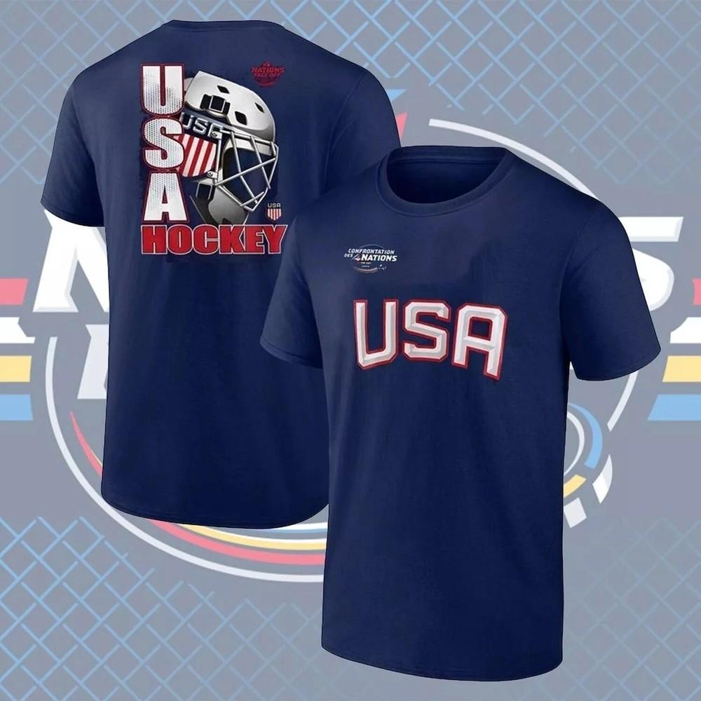 

USA 2025 4 Nations Face-Off Navy T-Shirt All Size S-3XL Gift Tee Unisex T-Shirt L