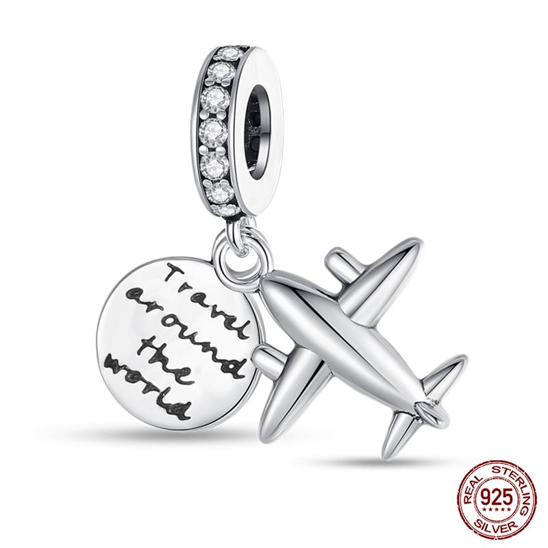 Fashion Copper Travel Aircraft Series Charms Beads Fit Qikaola Original Bracelets Diy Anniversary Jewelry For Women