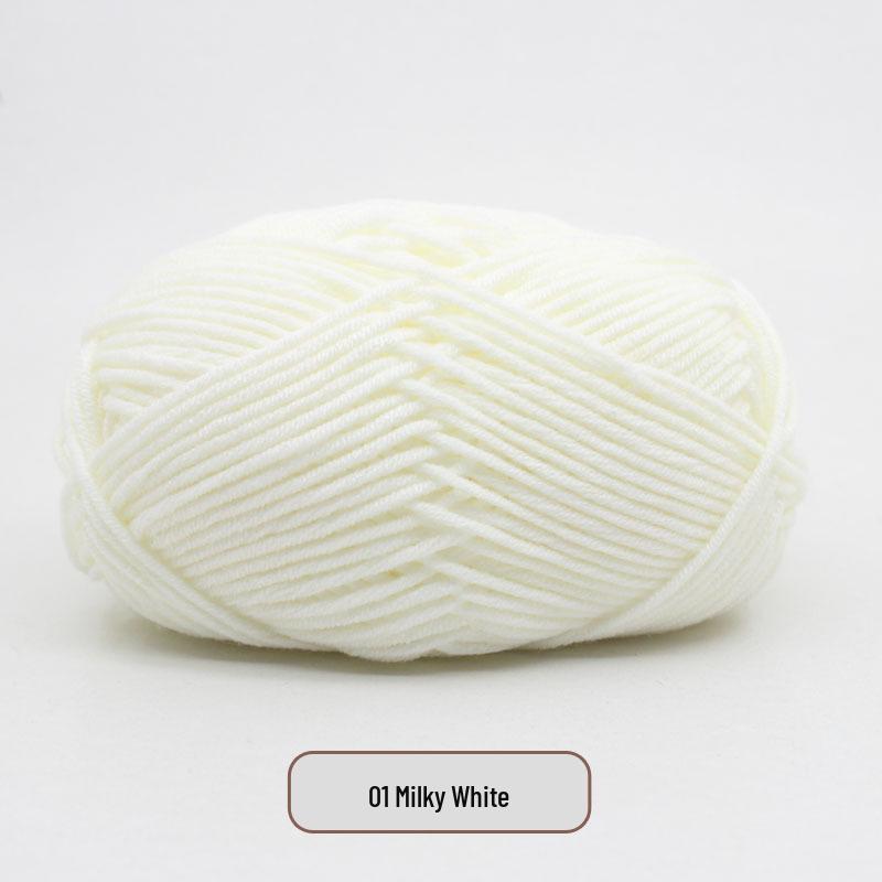 5-Strand Milk Cotton Yarn Scarf & Hand-Knitted Hat Yarn - Baby Soft, Medium Thickness, Free Shipping