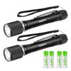 Lepro LED Flashlight, Compact, 2-Pack [High Brightness, 300 Lumens, 3 Dimming Levels, AA Battery Powered, Waterproof, Aluminum Alloy Construction, Dur