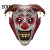 Breathable Halloween Face Mask Scary Devil Horns Mask, with Bell Decor, Comfortable Realistic Latex Headgear, for Adult Cosplay Props