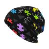 Autism Awareness Printed Brimless Hat Street Skull Hat Bean Hat Water Buffalo Checkered Striped Plaid Cloth Warm Elastic Hat