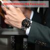 NIBOSI Men's Business Watch, Black, Big Face, Chronograph, Analog, Stylish, Casual, Metal Band, Stainless Steel, Date Display, Fluorescent, Luxury, Fa