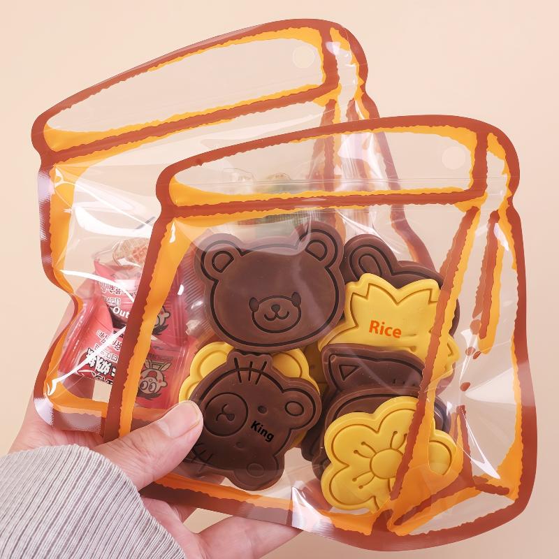 

10Pcs Thickened Transparent Press Seal Food Bags For Cookies Snowflake Pastry Chocolate Candy Snacks Storage Kitchen Organizer