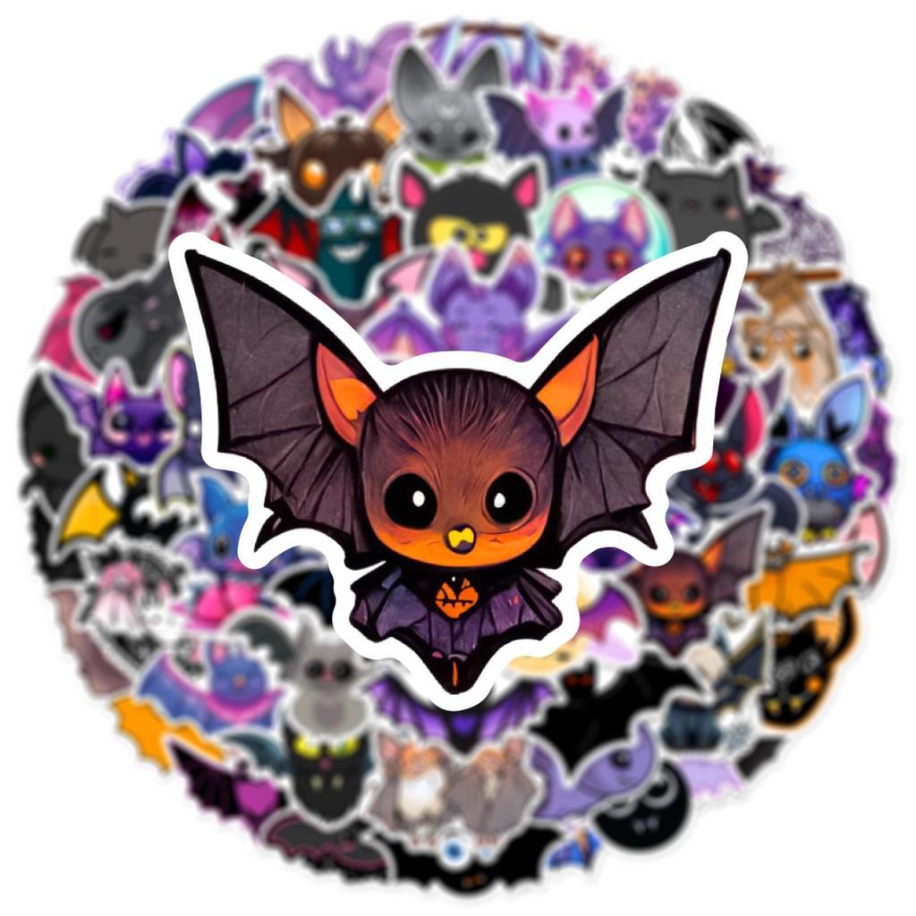10/60Pcs Cartoon Bat Stickers Cute Animal Graffiti Stickers for DIY Luggage Laptop Skateboard Motorcycle Bicycle Stickers