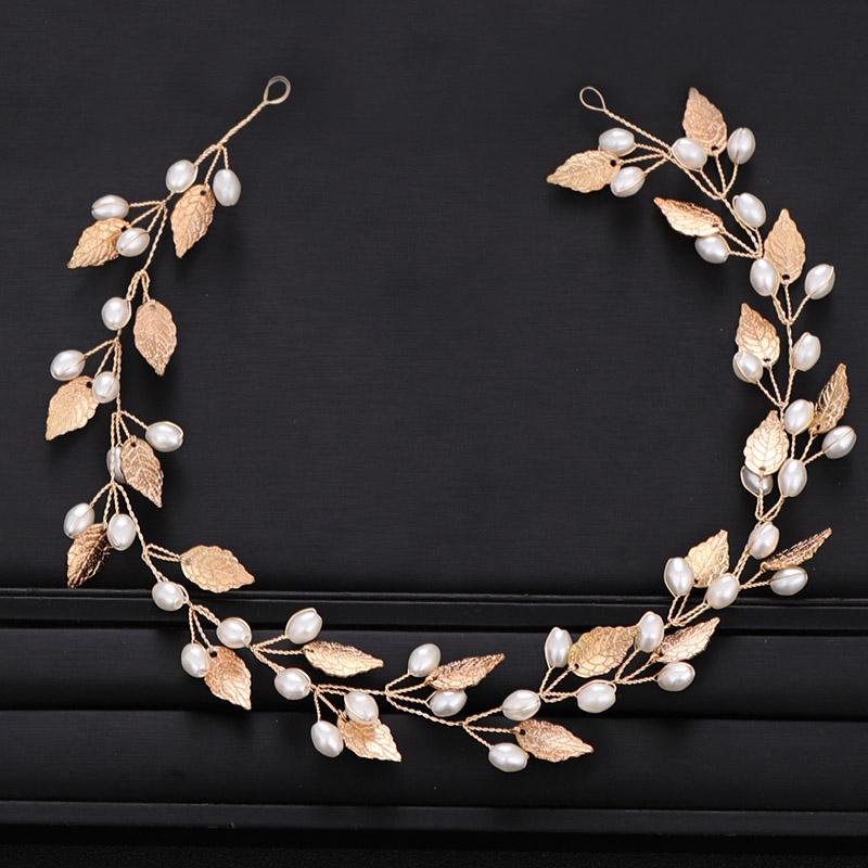 

Trendy Wedding Hair Accessories Handmade Pearl Pearl Headband Bridal Hair Accessories Gold Tiara Princess Party Headband Jewelry