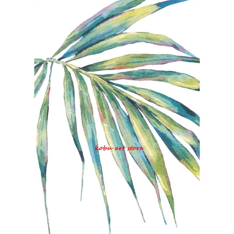 Tropische Palmblatt Blätter Poster Aquarell Botanisch Farn Monstera Druck Leinwand Malerei Wandkunst Bild für Zimmer Heimdekor