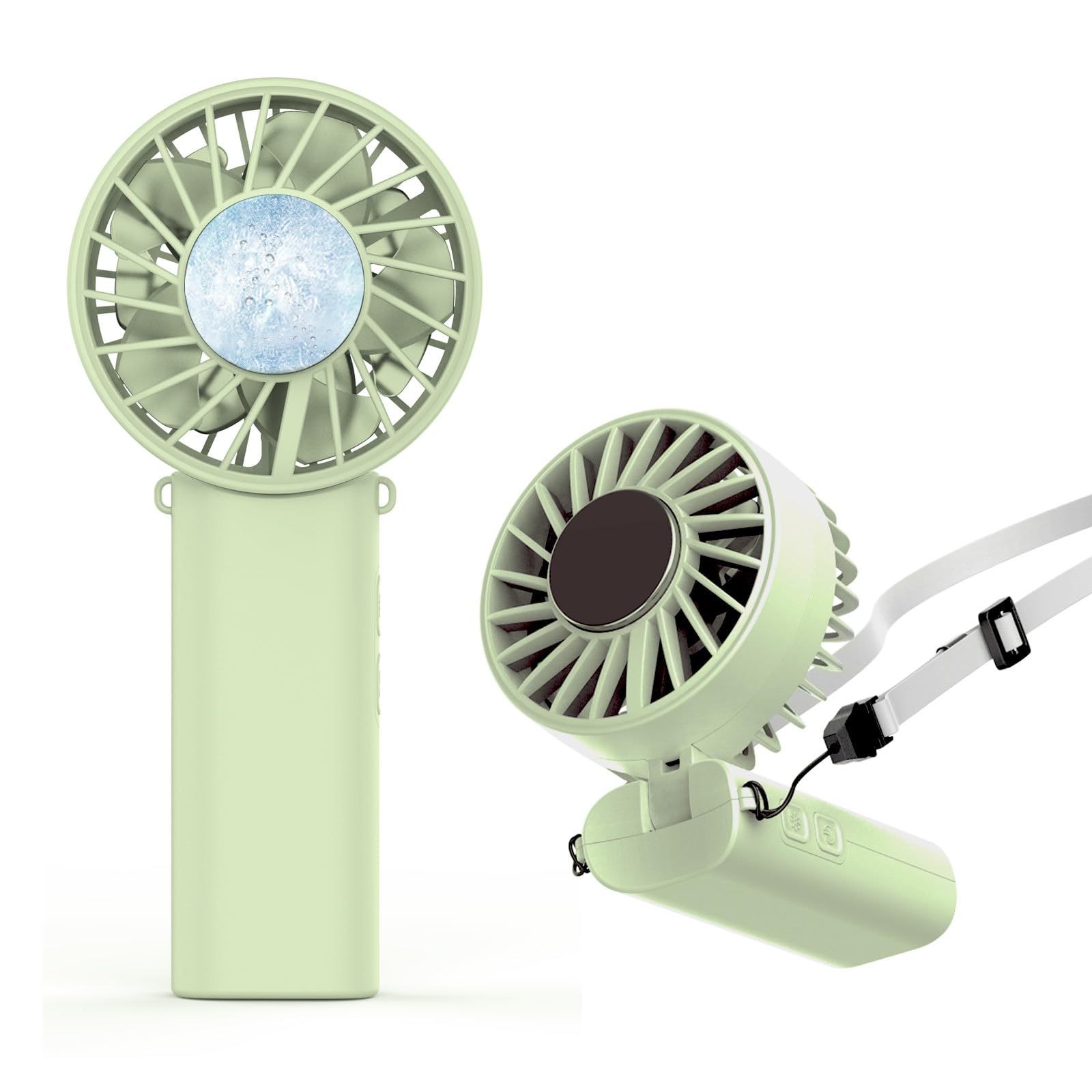 

Handheld Fan with Cooling Portable Fan 2025 Instant Cooling to High USB Instruction Manual PSE Green Plate, Counter-Rotating Fan, [Summer Model, зелений