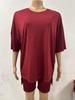 2025 Summer Women's Fashion Loose Solid Color Casual Pajama Set