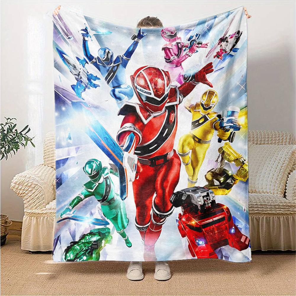 Power Rangers Heroes Flannel Blanket Super Soft Warm Cozy Blanket for Sofa Bed Office Travel All‑Season Home Decor Gift