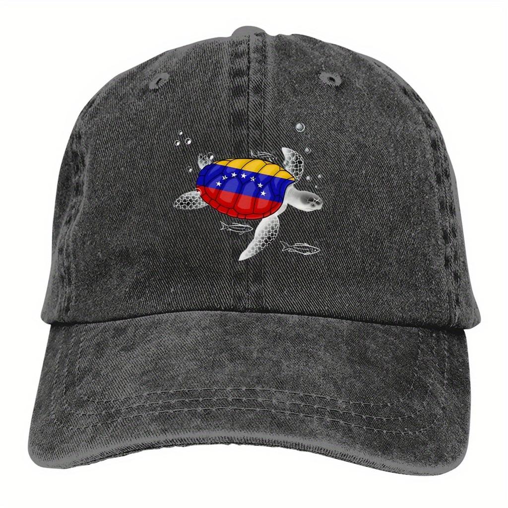 Venezuela Flag Turtle Baseball Cap Adjustable Cotton Printed Casual Hat Unisex
