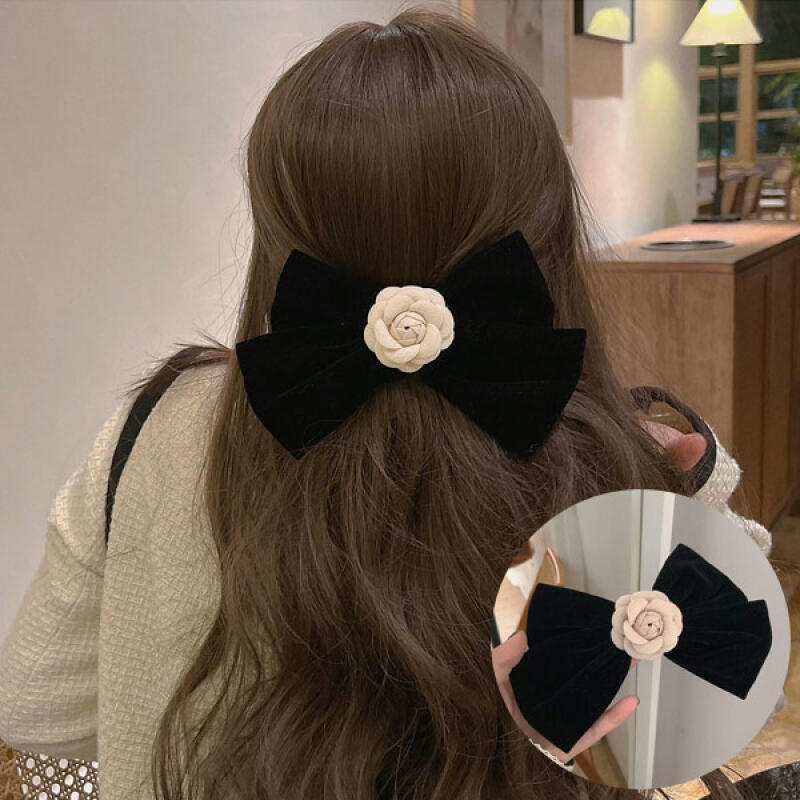 Naray Ribbon Rose Elegant Point Hairpin black