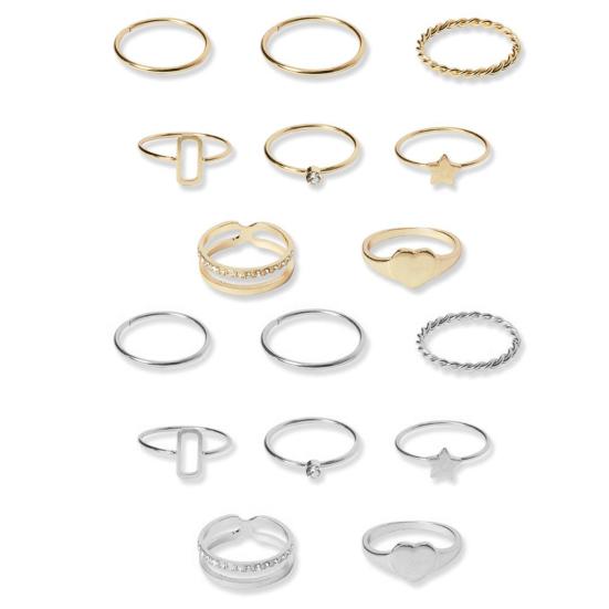 8ks Prsteny Kamínky s pěticípou hvězdou Šperky Galvanické pokovování Geometrický prsten Dárky k narozeninám