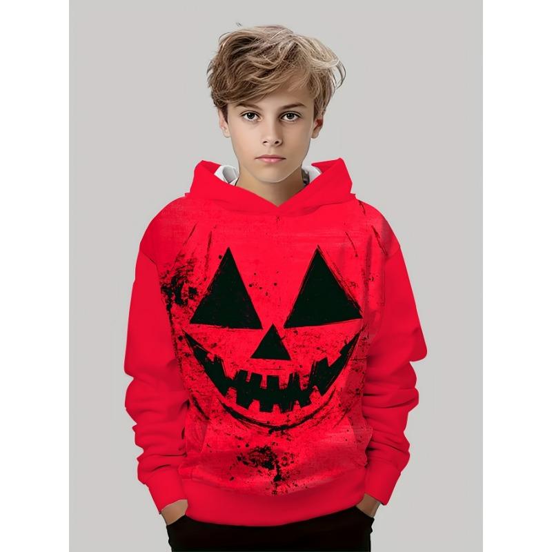 Halloween Kids Clothes Boy Clothes Pumpkin Print Long Sleeve Hoodies Cartoon Halloween Thin Sweatshirt Tops Children's Clothing