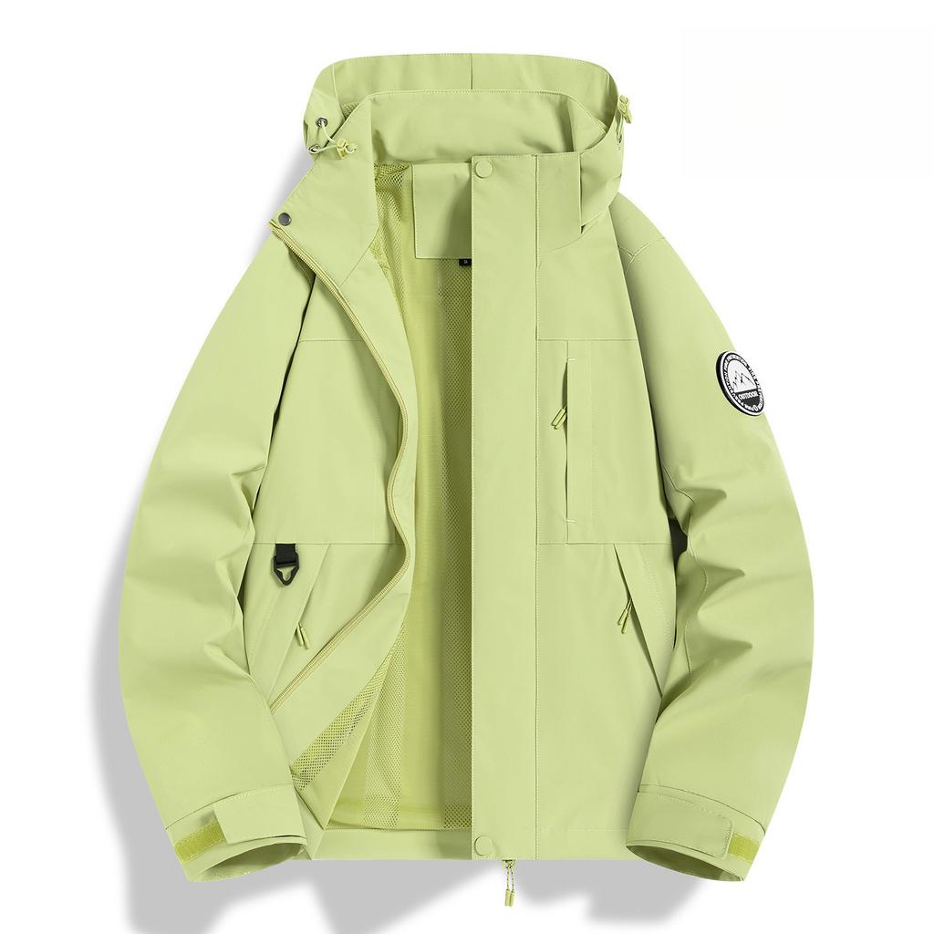 Spring and Autumn Windproof and Waterproof Couple Mountaineering Jacket Men's Top Color Matching Hooded Sports Jacket