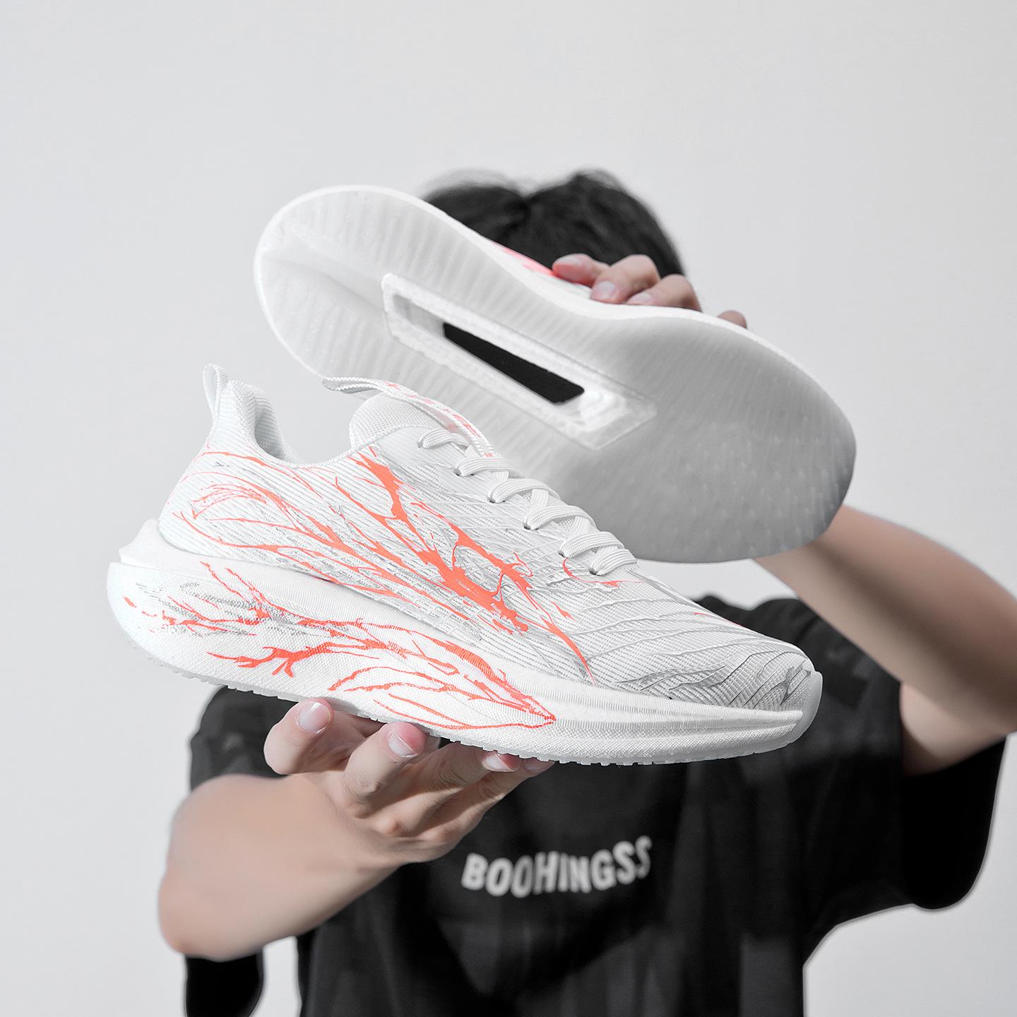 

Color couple running shoes new carbon plate shock absorption ultra-light men s and women s same sports shoes student military training breathable s 45