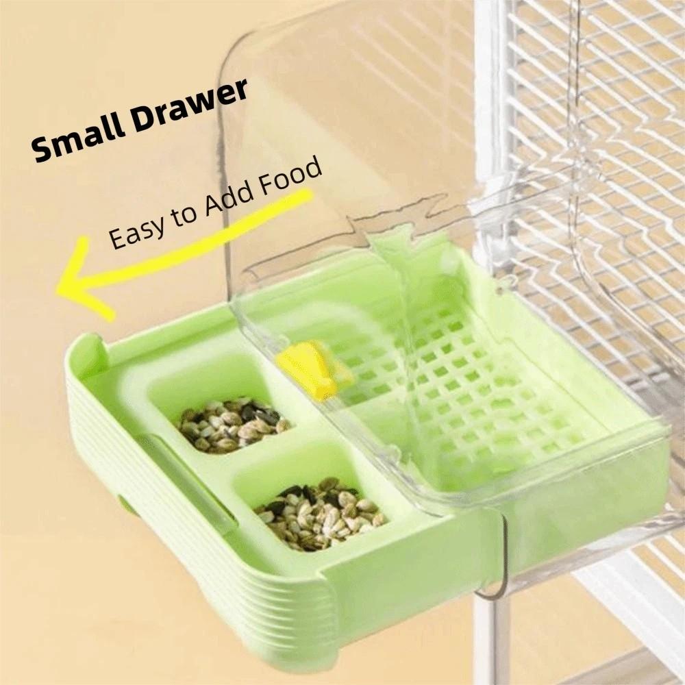 Transparente 2-in-1 Papageien-Badewanne Platzsparend Vogel-Wasser-Futterspender Vogelkäfig Zubehör