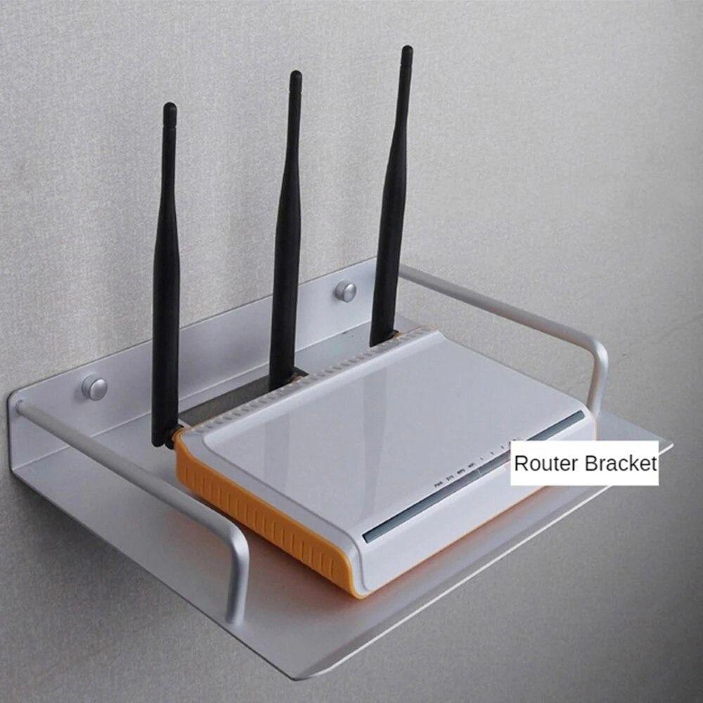 Black/Silver TV Set Top Box Support Rack Single-Layer Storage Shelf Bracket Router Stand  Mini Pc