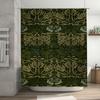 Luxurious Green Damask Shower Curtain Elegant Home Decor For Bathroom Polyester Fabric With Hooks (Size: 72X84)