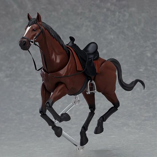 Figurka Konia z PCV Ruchome Stawy Symulacja Figurka Konia z Siodłem Miniaturowy Model Konia Kolekcjonerska Zabawka Dekoracja Ornament