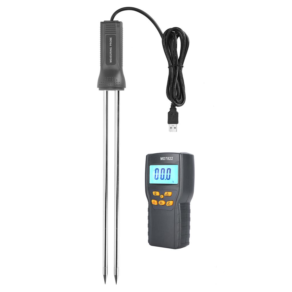 Moisture Meter with Long Probe Digital Grain Wheat Rice Corn Moisture Measurement Tool