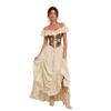 French ruffle edge waist embroidered long dress halloween cos dress medieval retro dress cosplay