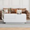 Coffee Table, Modern Extendable, Creative Sofa Table Coffee Table 4 Drawers Hidden Storage Compartment, Center Table Living Room Office, White