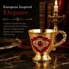 Gold Red Vintage Mini Wine Cup Zinc Alloy Metal Cup Ornament  Shelf Decoration