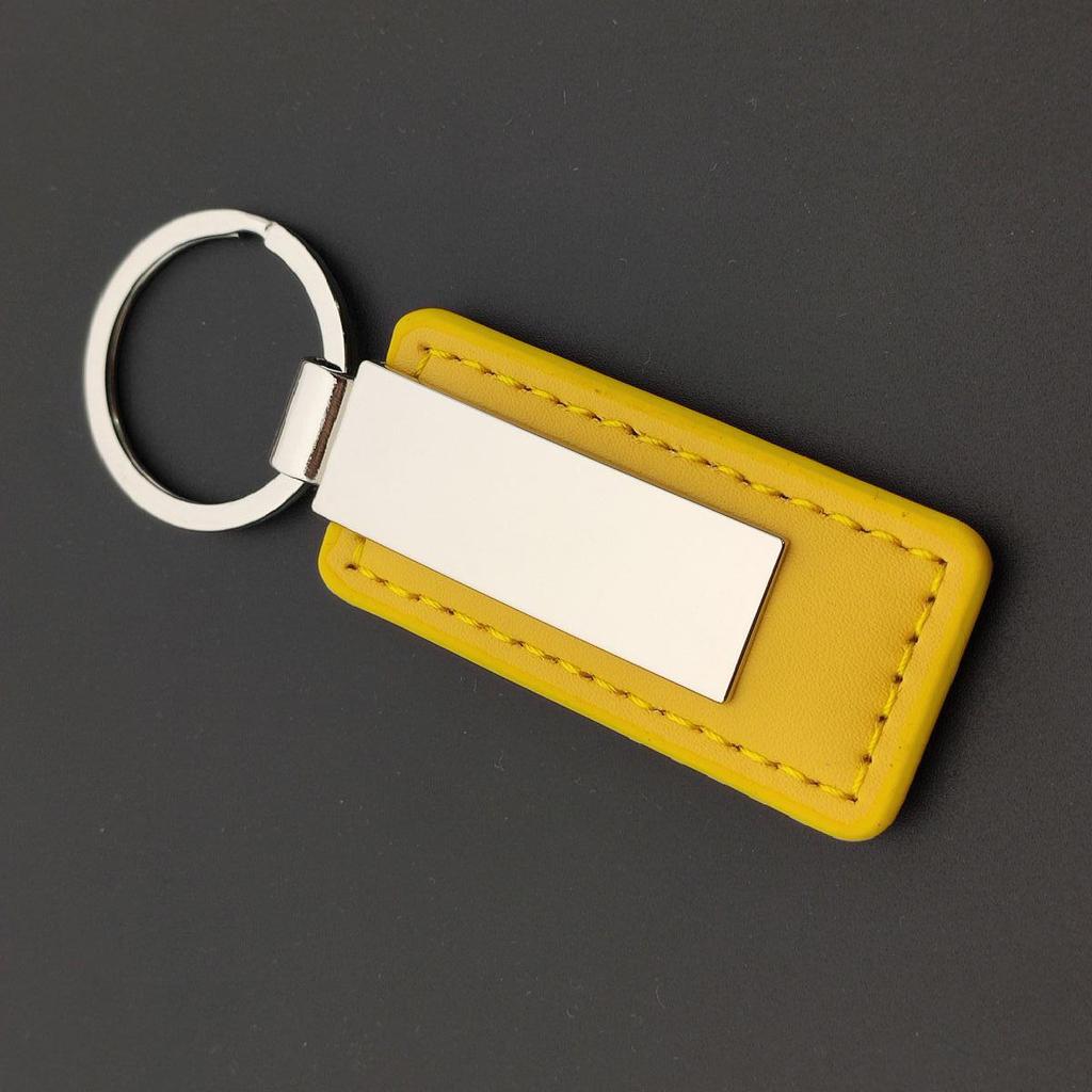 Metal Tokalı Erkek Dikdörtgen Deri Anahtarlık - Araba Hediyesi Anahtarlık