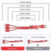 Fiat Car Logo Fast Charging Cable 3 In 1 UsB Cable Type C Micro USB For Stilo Ducato Panda 500 Pondo Abarth Punto Palio Viaggio