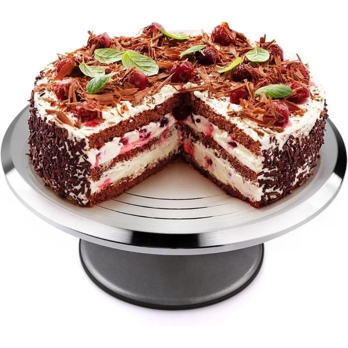 Présentoir à gâteau - uten - 30cm - aluminium durable - accès 360° - antidérapant