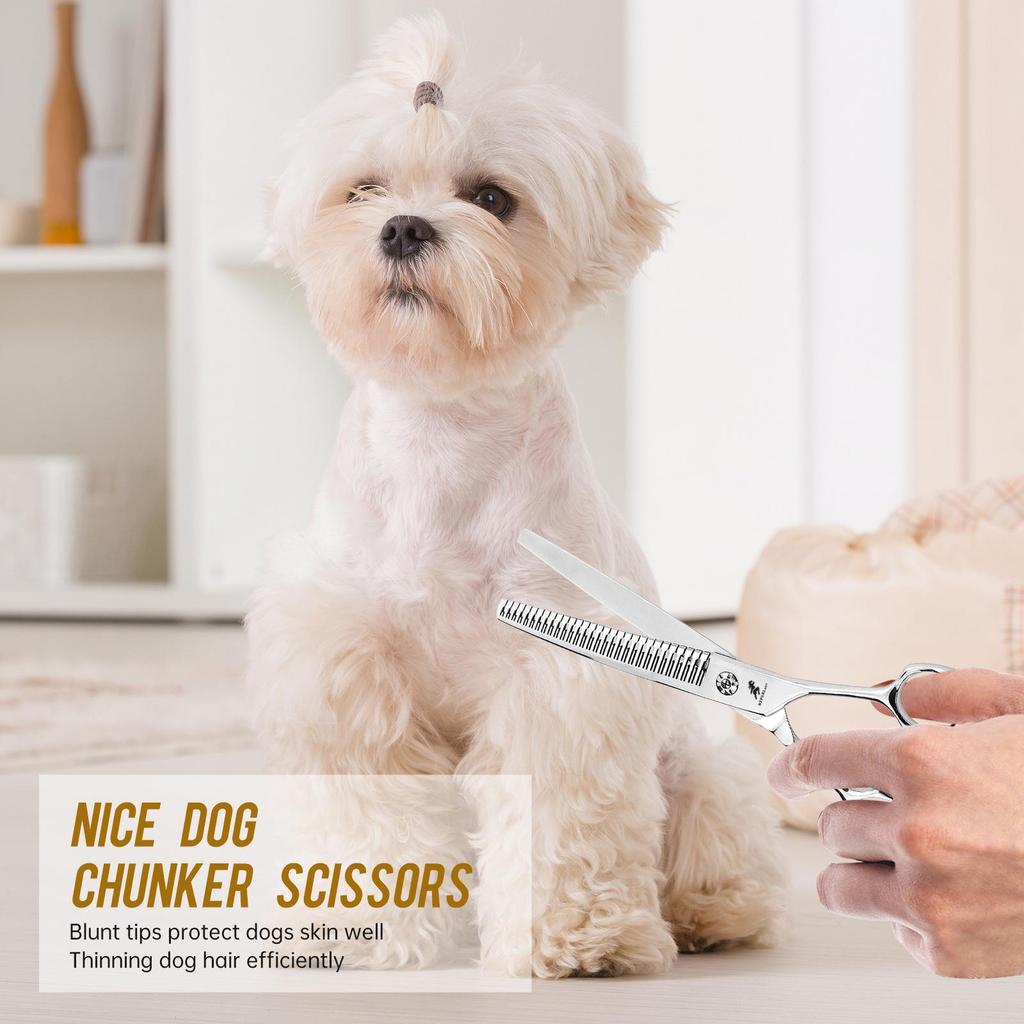 7.0 Inch Curved Tooth Thinning Pet Grooming Scissors - Professional Grade