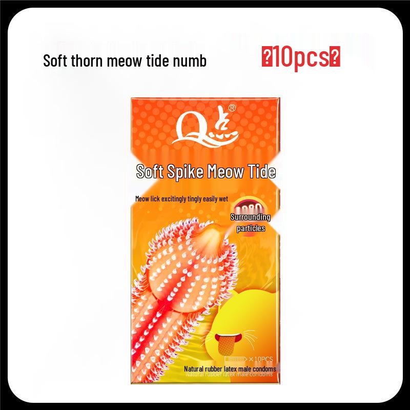 Q Point Ultra-Thin Pink Condoms with 3D Surrounding Particles - Odorless, Super Lubricated, Female Pleasure Enhancing.