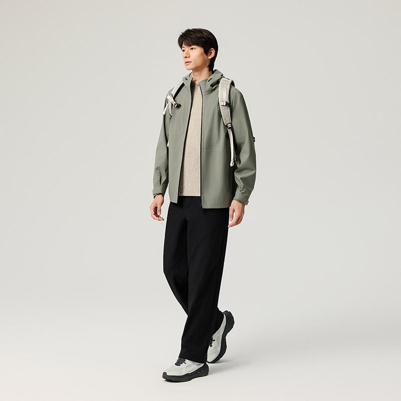 Anta Outdoor Series Water Shell 3.0 Earth Shell Outdoor Hard Shell Mountaineering Jacket Casual Versatile Daily Commuting Men Jacket Gray 952546615-3