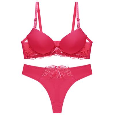 Conjunto de sujetador de realce de encaje para mujer, traje íntimo blanco de dos piezas, lencería elegante, ropa interior, 2 uds.