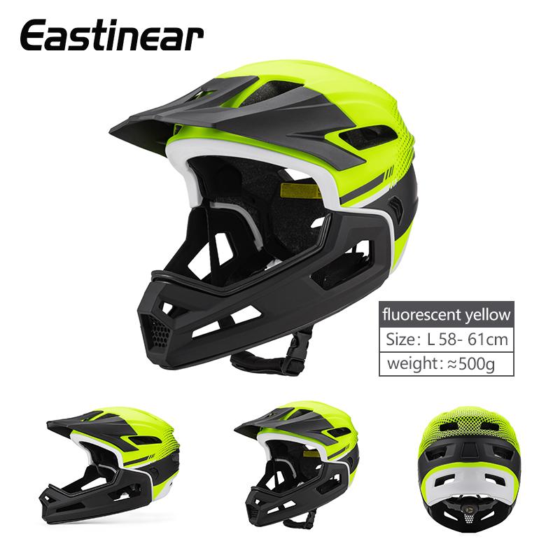 Eastinear Mountain Bike Helmet Adult Men and Women Outdoor Sports Roller Skating Skateboard Riding Full Face Helmet Detachable 57-62cm флуоресцентный желтый
