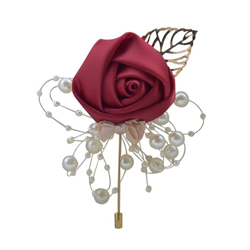 Bust Brooch Suit Collar Flower Wedding Groom And Bride Brooches Accessories Rose Collars Flower Simulation Conference