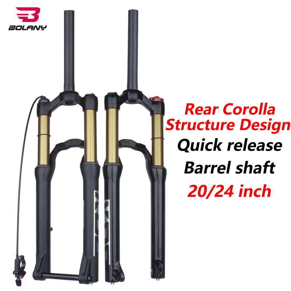 Bolany-Bicycle Front Fork with Barrel Shaft, Air Resilience Suspension, Rear Corolla Structure Design, MTB, 20 In, 24 In